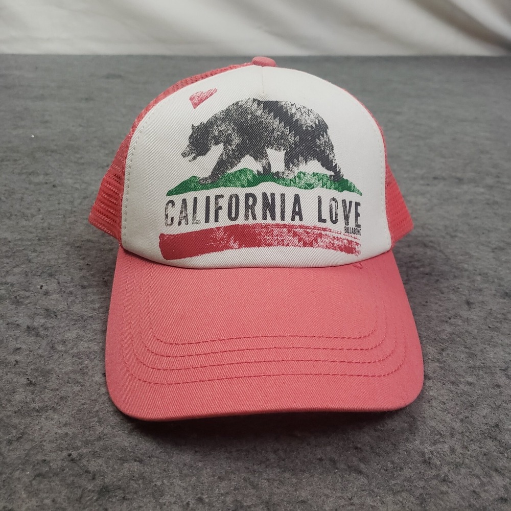 Billabong Hat Cap OS Snap Back Trucker Pink White Mesh Surfer Surfing Womens